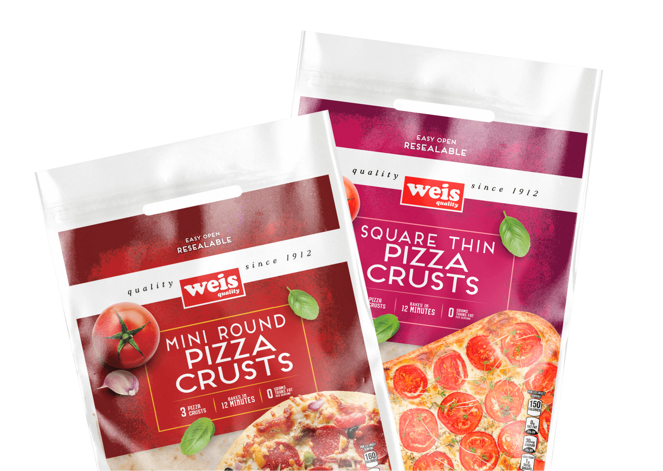 Two packages of Weis pizza crust products